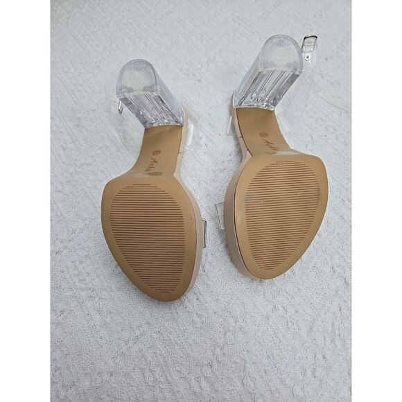 ANKIS Clear Chunky Block Heels for Women Transparent Size 8 READ - Picture 8 of 9